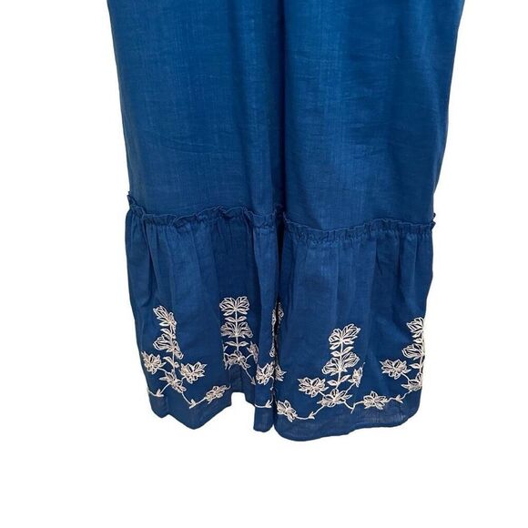 Draper James Blue 3/4 sleeve Midi Embroidered Dress- size M - Picture 5 of 7